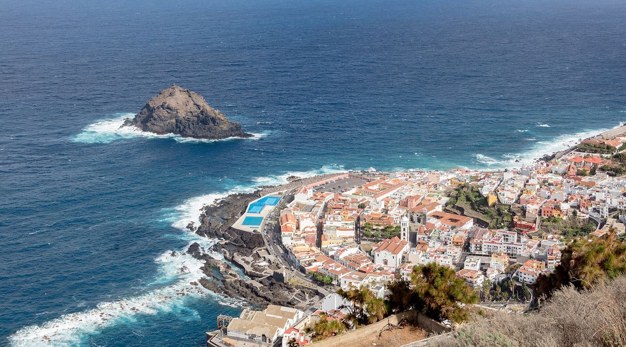 View of Garachico and its rock
