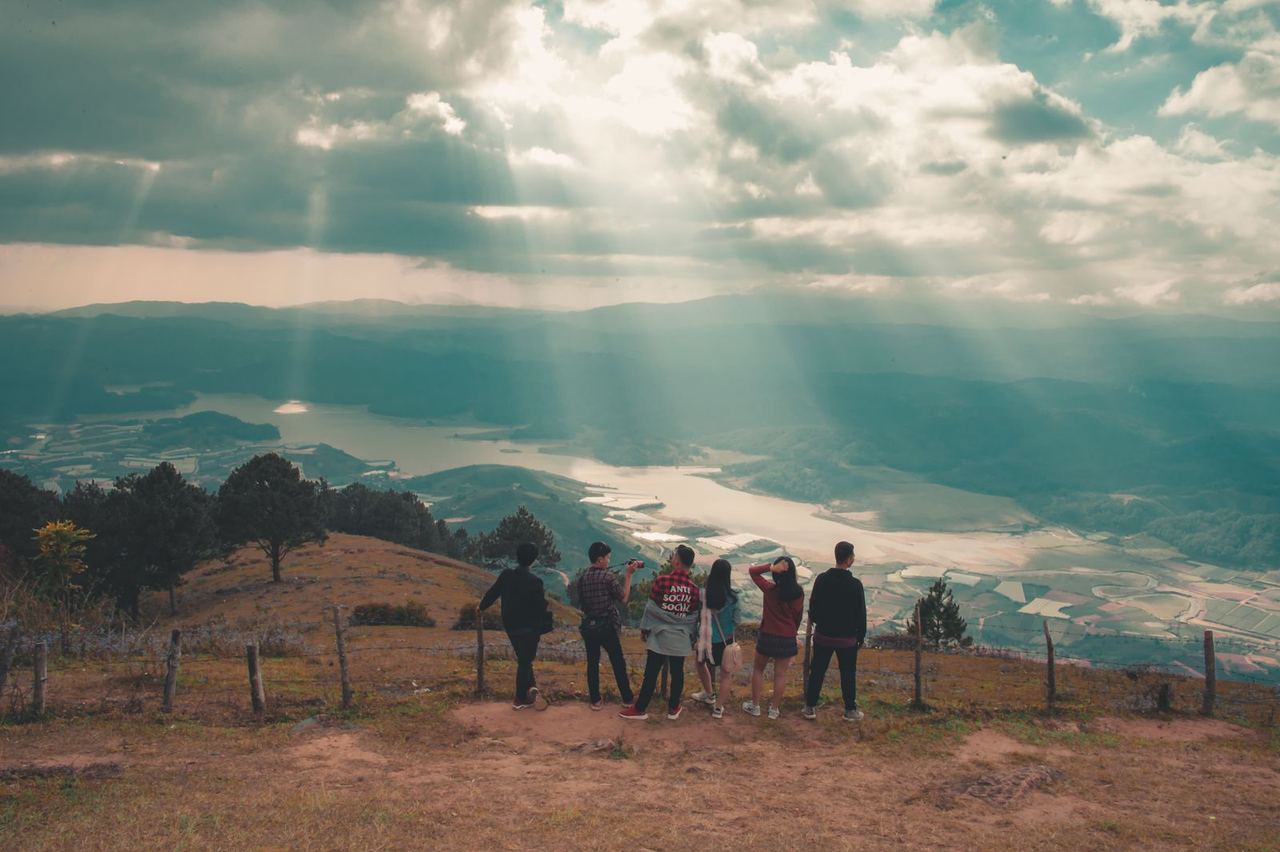 Illustrative photo: hiking group at a viewpoint